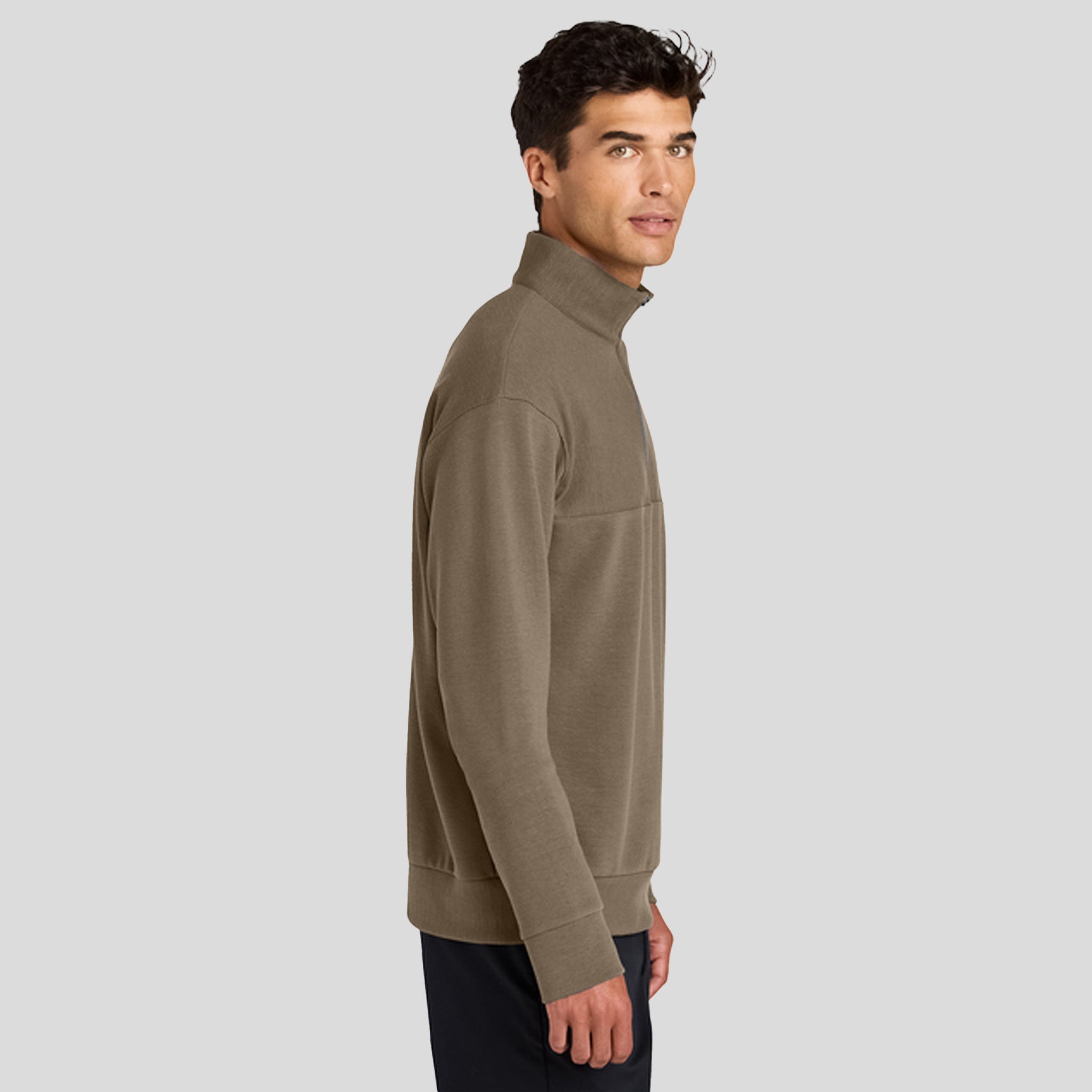 Linear Texture 1/4-Zip | Warm Taupe
