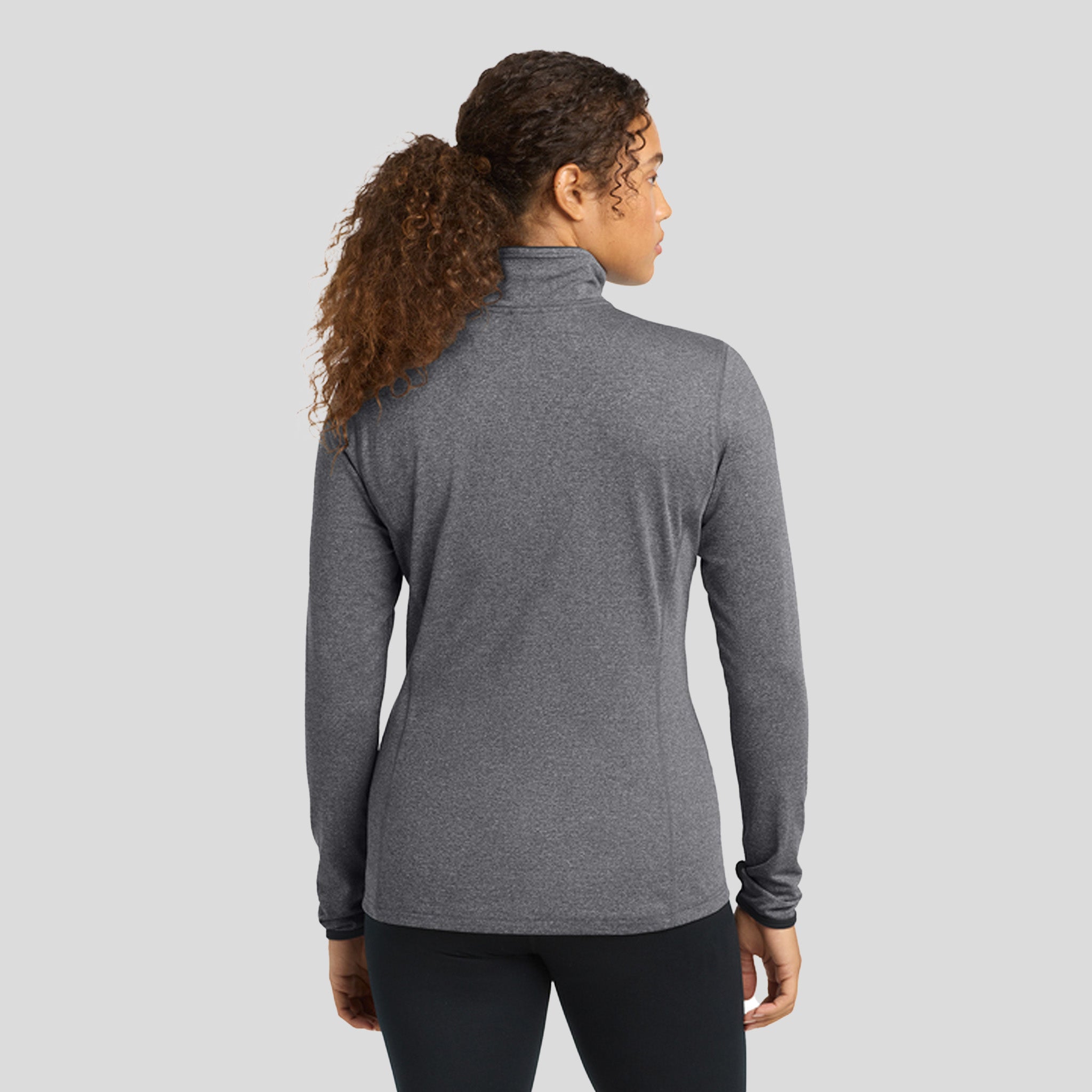 Women's Sport-Wick® Stretch Contrast Full-Zip Jacket | Charcoal Grey Heather/Charcoal Grey